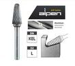 Борфреза твердосплавная полукруглая ALPEN-MAYKESTAG, KEL, Ø10x65, зуб 1A, привід Ø6mm 0789806110100. Фото-2